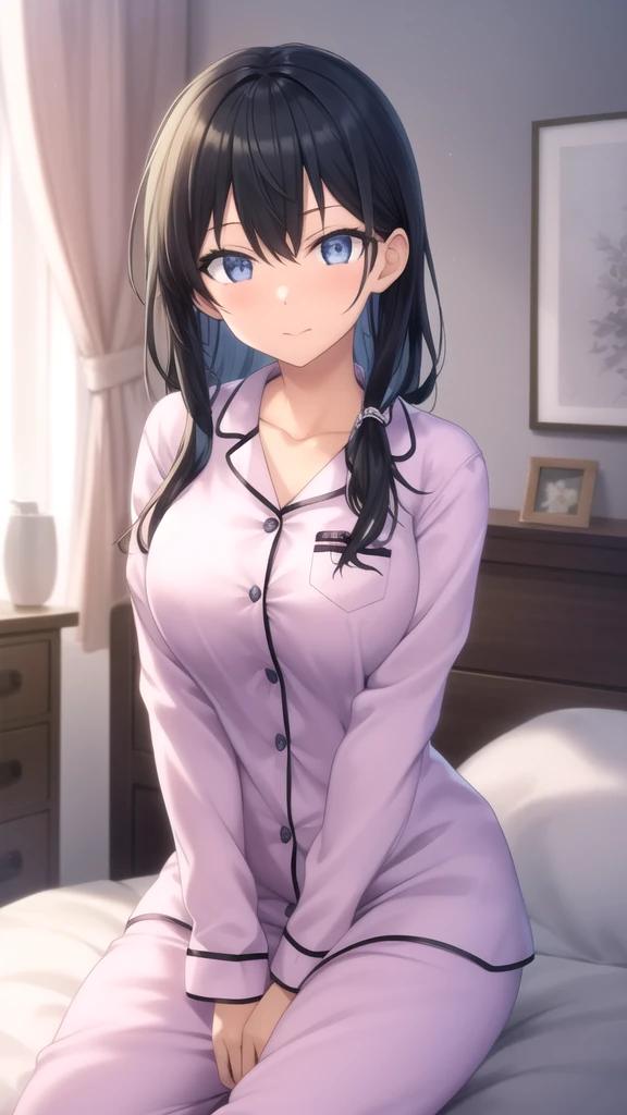 high quality,, 最high quality、 Stylish design, (((The most beautiful girl))), ((Thin legs))、(((最high quality))), High resolution, ((detailed)), ((masterpiece)), ((Super detailed)), -yeld giB girl fashion、Black Hair、Inner Color、((At the bed,night)),((Sexual))