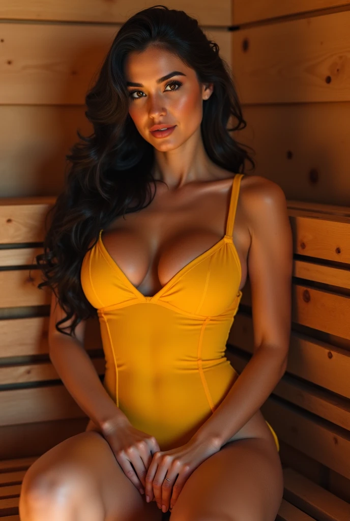 realistic looking photo, sexy pose, long straight dark black hair, small nose, teenage girl, pretty face, very long hair, high quaity, shot with good quality, beautiful, 17-year-old girl light blonde logn hair , dark black straight hair, long hair, her face looks like adrianna lima alike, huge lips, , her body is curvy with unnatural big breasts and small waist, sexy, big blue eyes, big lips, small nose, fake long eyelashes, huge big eyes with almond shape, realistic, pale skin tone, realistic photo, teenage, light blonde straight hair, she has high checkbones and defined jawline, She is wearing beautiful makeup, high qualiy, curvy body type, huge breasts, curvy body type but small waist, slavic girl, slavic looking face, curvy girl but small waist. her hair are long up to her waist, the best possible quality, long eyelashes, further frame, fat ass, fat breasts, curvy girl, slim waist, hourglass figure, breast implants,pink robe on her body, under the robe neon oragne transparent bodysuit, semi-transparent orange mesh bodysuit, gothic and asymmetrical neon orange bodysuit, straight black hair, straight black hair, futher frame, she is sitting on her couch, high heels on her feets, long legs, shapely slim calves, thick ass, thick breasts, long eyelashes, high heels, further frame, all body image, full body photo, slim calves, long legs, high heels. you can see her whole figure in the photo, curvy body type, orange stockings on, orange bathrobe on, neon orange bodysuit on,