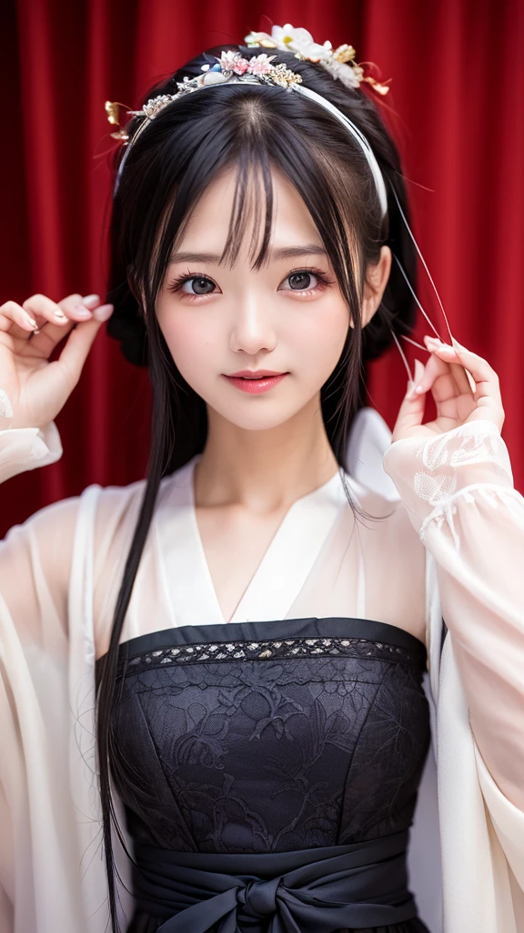 (top-quality,8K picture quality,masterpiece:1.3,),(超A high resolution,Photorealsitic:1.4,Raw photography),(ultra-detailliert,shinny skin,Detailed skin),(Detailed face,Perfect Anatomy,Caustics),(White archery suit:1.2),(Hakama:1.1),(Grab your bow and arrow and hold it:1.3),(Draw a bow and arrow:1.2),(Kyudojo:1.2),(fully body photo),18year old,japanes,Japanese ido,a smile,A dark-haired,High ponytail,(large boob),natural soft light