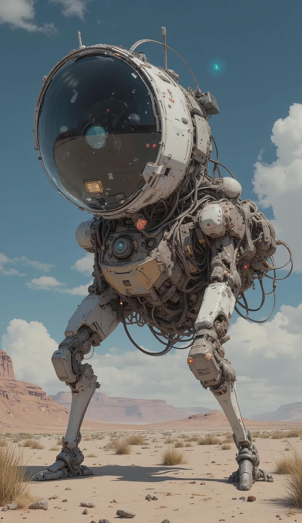 There is a robot that is standing in the desert - SeaArt AI