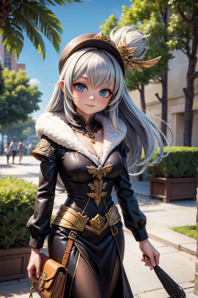 (masterpiece, best quality:1.2), solo, 1girl, smile, looking at viewer, long hair, white hair, blue eyes, ragnarokhiwiz <lora:attire_ro_highwizard-09:1>