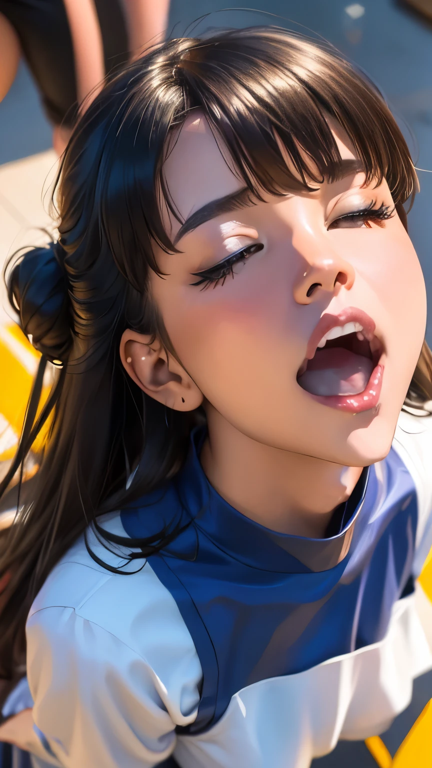 young woman、smile、(( Search 。 hairstyles are random))、 blanking 、(( Masterpiece、 high image quality 、16k))、(( random design springwear))、(Very close:1.5)、EXPLORE THE CITY AT NIGHT 、( focus on the upper body :1.5), Big Breasts, button gap , {pmbkk, }{realistic, }{ 1girl , }{open mouth, |}{Alone, |}{How in mouth, |}{looking at viewer, ||}{How, }{portrait, |||||}{tongue, ||||||||||}{close-up, ||||||||||}{facial, ||}{How on tongue, ||}{eyelashes, ||||||||||||}{nose, ||||||||||||||}{after fellatio, |||||}{upper teeth only, |||||||||||||||}{Alone focus, |||||||||||||||}{looking up, ||||||||||||||||}{hetero, |||||||||||||||||}{1boy , ||||||||||||||||||}{ penis, ||||||||||||||||||}{Uvula , |||||||||||||||||||}{ bukkake, ||||}{erection, |||||||||||||||||||}{oral invitation, |||||||||||}{half-closed eyes, ||||||||||||||||||||}{ saliva, ||||||||||||||||||||}, from above, focus face, throw, a lot of milk in mouth:1.5、open mouth、buns hair, 19yo