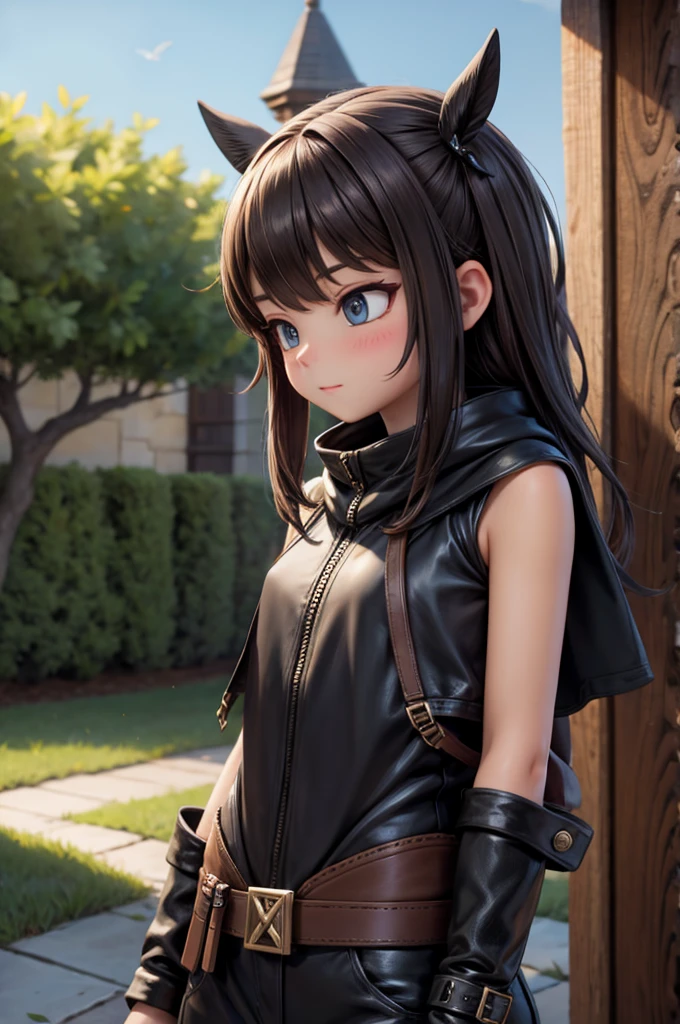(masterpiece, top quality, best quality, official art, beautiful and aesthetic:1.2, photorealistic:1.4), akatsuki_loghorizon, <lora:Akatsuki:0.8>, akatsuki_loghorizon,<lora:squeezerExperimental_:1>, log horizon, cute:1.5, , <lora:more_details:0.5>, standing, angry, frown, blush, hands on hips, short, judging , from above,akatsuki_outfit.