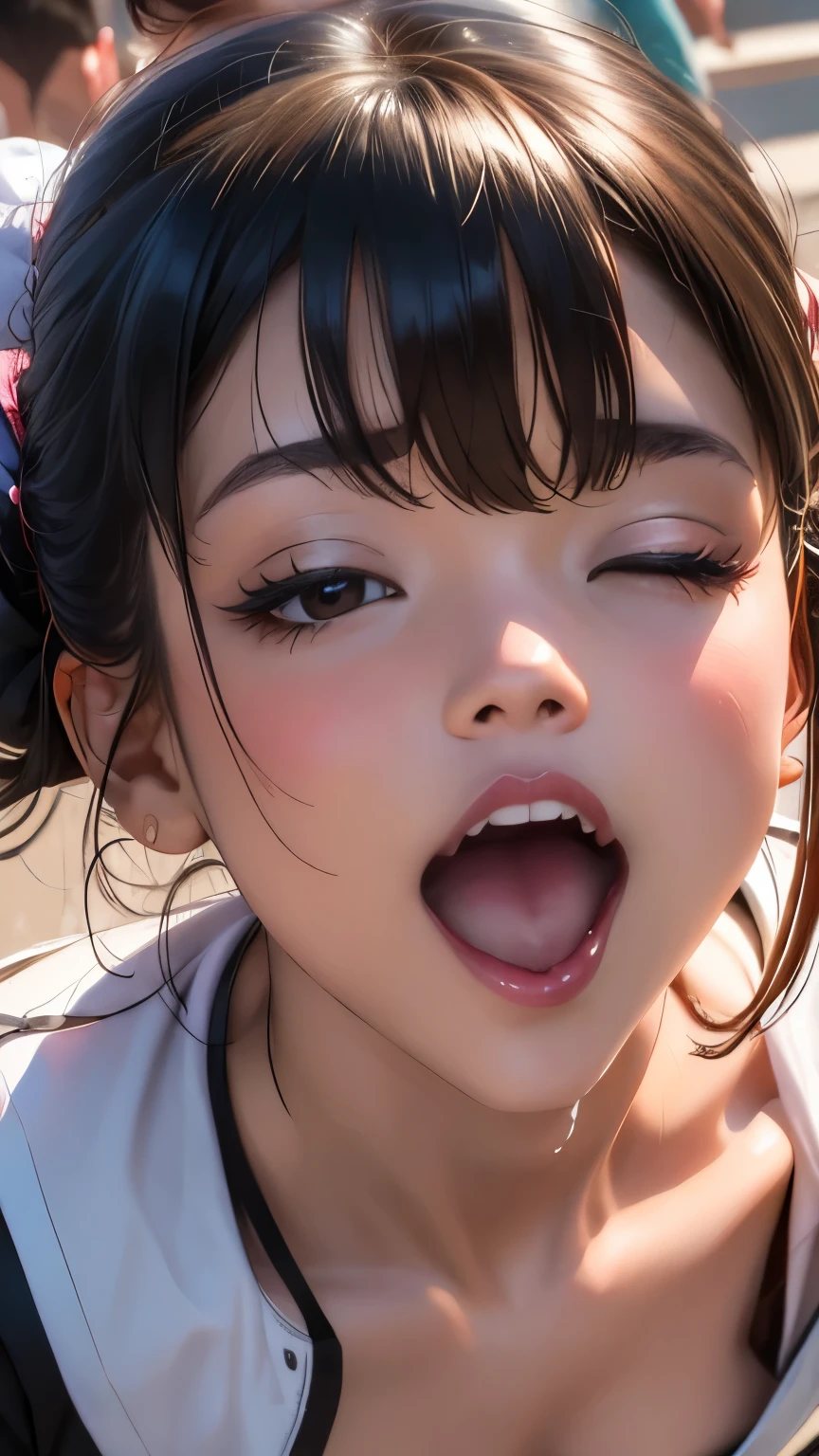 nsfw:0.5, (((HHH))), a precious special bitch hentai porn scene, Express all her emphasized feelings through her facial expressions and posing,
ultra masterpiece, ultra high quality, spectacle scale, photorealistic:1.3, ultra high resolution, described in ultra fine detail down to the minutiae, high-quality textured, clearly, depth of field, professional composition, good lighting, (close-up shot), ((from below)),
sexy, sensuous, erotic, eros, fetish, horny, sexually aroused, craving:1.1, (panting), messy, loose, sticky slimy, (raw), shiny, glaring, (colorful),
flashy high-end sensual hostess, (looking up and (enraptured:1.1 rapt:1.1 (half-open)) bedroom eyes to downward camera view)),
wearing wrinkled ((vivid colorful (bright color (shiny satin) tempting sexy mini bodycon dress))), skindentation, Wedgie, erect nipples,
beautiful sexy face, detailed mouth:1.1, detailed too shiny lips:1.1, large firm breasts, Delicious body, oily wet translucent skin, messy loose (updo) with side-swept bangs hair, gold simple necklace earrings,
((blissful:1.5 ecstatic expression:1.1)), ((blush)), (((sweat))), a little particle sweat drops, (((steam))), ((sigh)), (((((ecstasy))))), ((((orgasm)))), (((ahegao))), cum on body,
executive private night bar lounge, sitting on the luxury sofa next to me, she is high-end sexual slave, Give me her special H service that captivates me, ecstatic attentive escort service energetically, Her sexual desire has increased, Her sexual energy has increased, Anyway she is a very intense pervert,