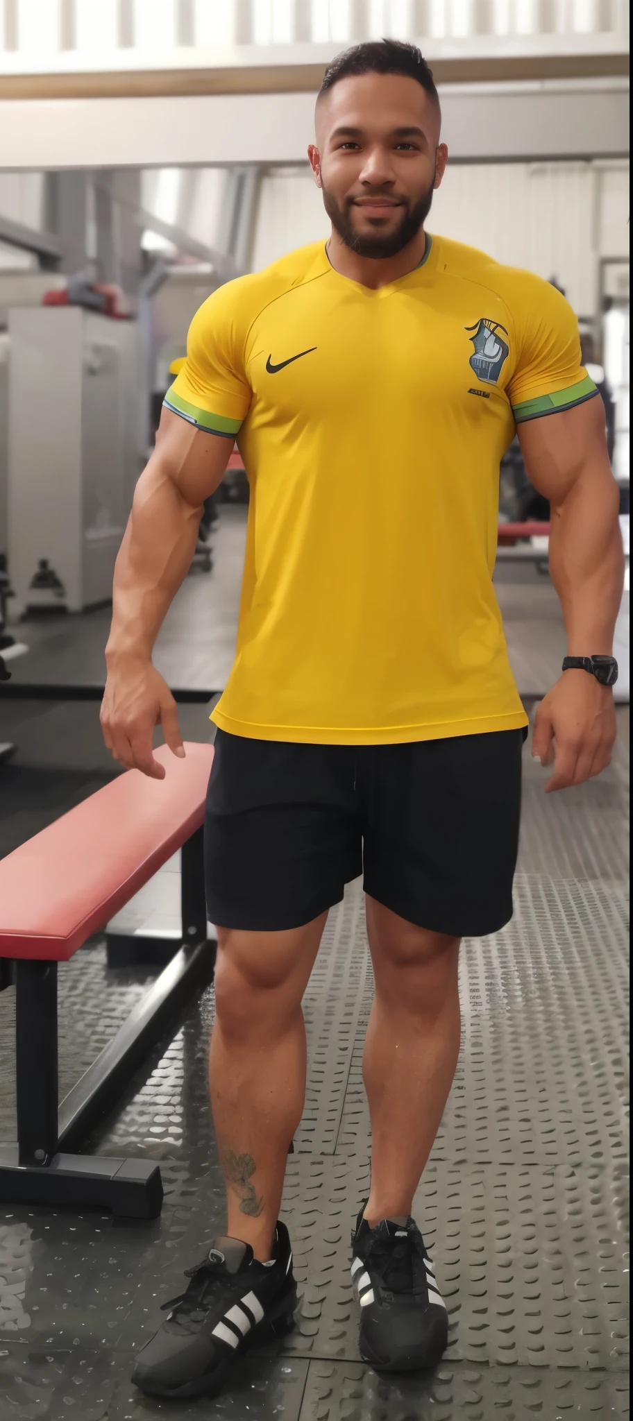 Muscular male bodybuilder gymnastics Brazilian in the Olympics, for muscular roided men, tight super thin waist, on steroids, tanned body
