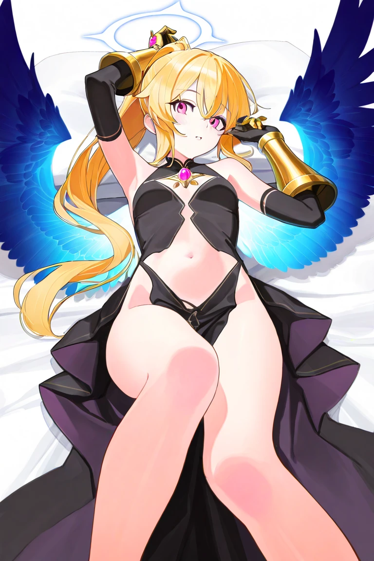 Cytha, bikini, masterpiece:1.2, no smile, hair_over_one_eye, topless:1.3, medium_breasts, nipples, fullbody, standing