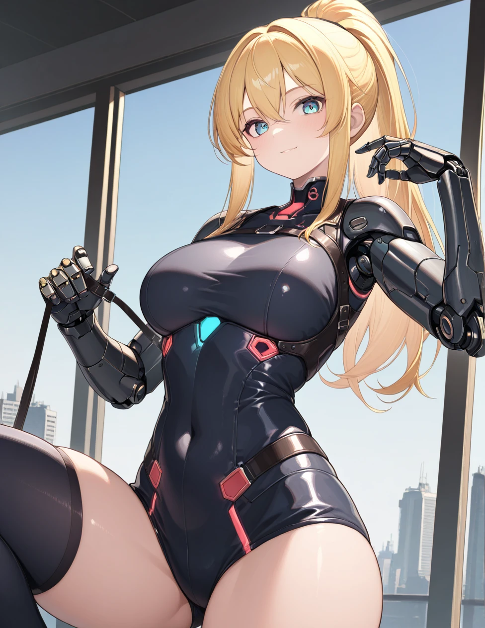 (Masterpiece , Best Quality , super-fine, 8 thousand, 4K, high resolution , Absurd :1.3) BREAK 1girl, cyberpunk warrior girl, girl, tech cyberpunk costume, Prosthetic arms , (sexyposture, posing for viewer :1.3)
( Detailed textured lighting , detailed surface lighting ),