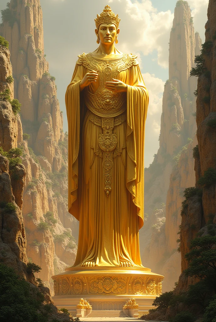 Golden statue from backside