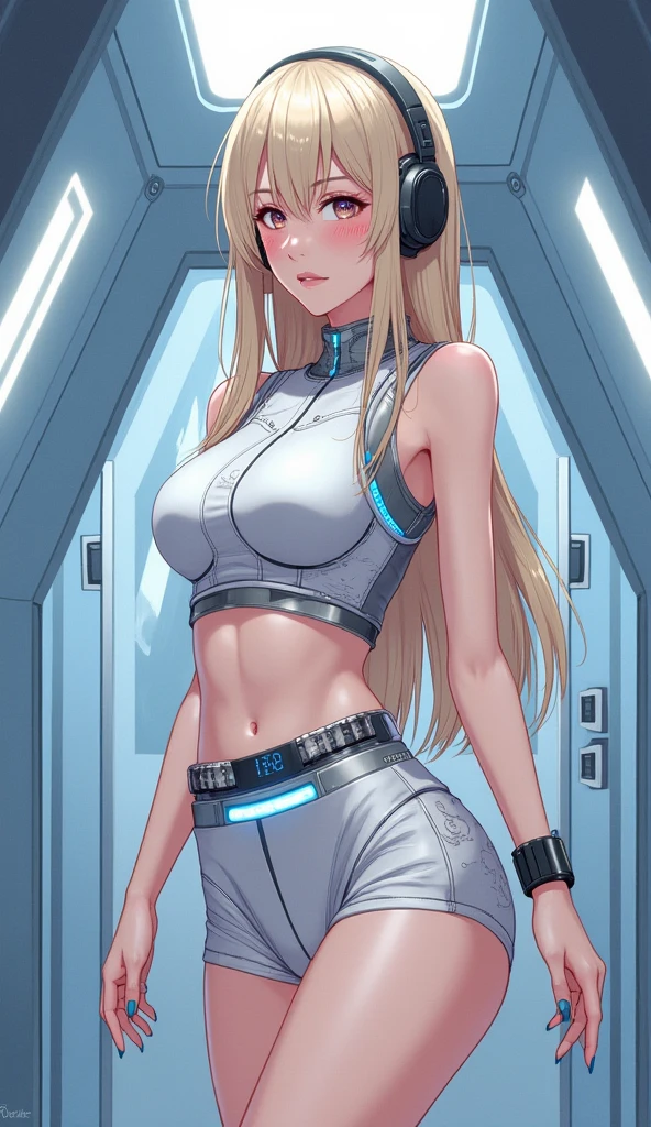 14:07:25 (Raw photo:1.2), (Photorealistic), Beautiful detailed girl, Very detailed eyes and face, Beautiful detailed eyes, Huge file size, High resolution, Very detailed, Best Quality, [masterpiece:1.6], Illustration, Very detailed, Fine detail, Best Quality, 32K Wallpaper, in a futuristic city, neon lights, big screens, intricate details, 3DMM, beautiful girl, short height, medium breast, gentle smile, low cut white panties and bra, full body photo, cameltoe, dynamic pose