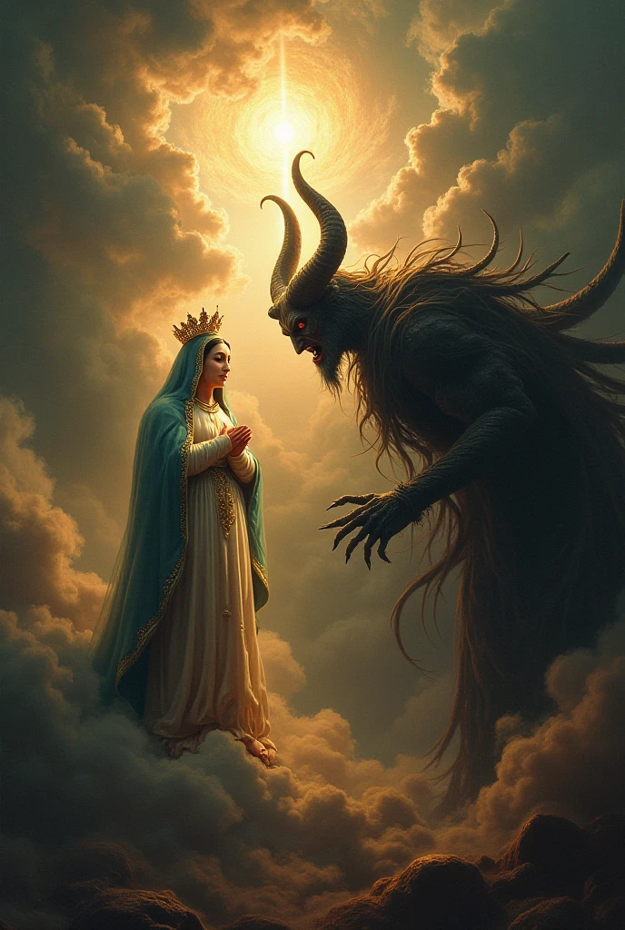 Saint with devil