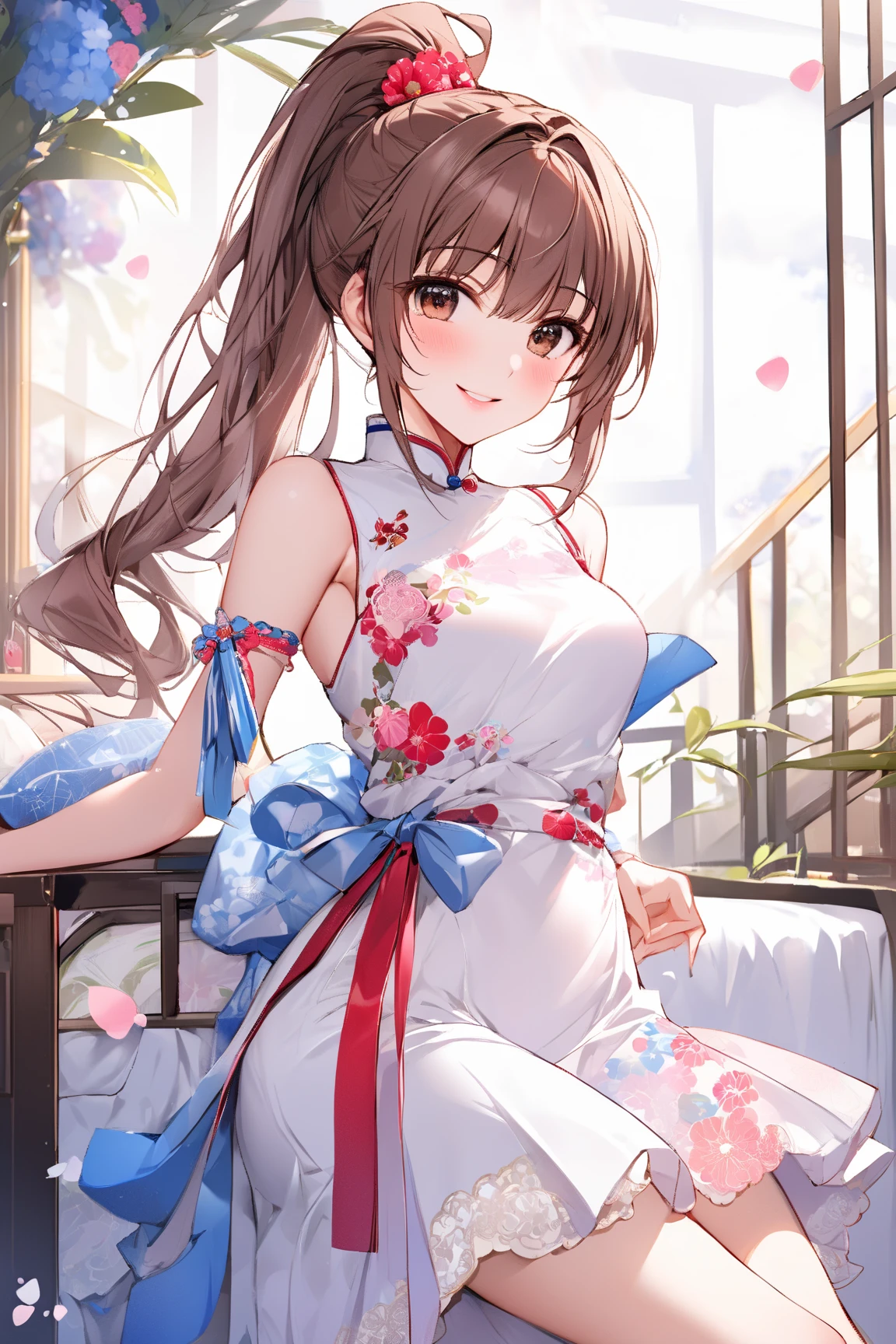 8k high quality detailed,highres,anime,comic,detailed image,
(an illustration of a teenage girl posing,(an illustration of girl,teenage girl)),(magazine_illustration),
(,aakosaki,1girl,brown hair,pony-tail,sidelocks,brown eyes,small breasts),((Wicked Smile):0.8),detailed_face,
((Arching her back, hands trailing up her thighs, she captures the essence of allure and tempting beauty):0.8),
((,XCYP Cheongsam beauties):0.85),(,realistic clothing texture,realistic_skin_texture),<lora:onodera_kosaki_v2:0.65>,<lora:20240221-1708525432688:0.6>,<lora:more_details:0.2>