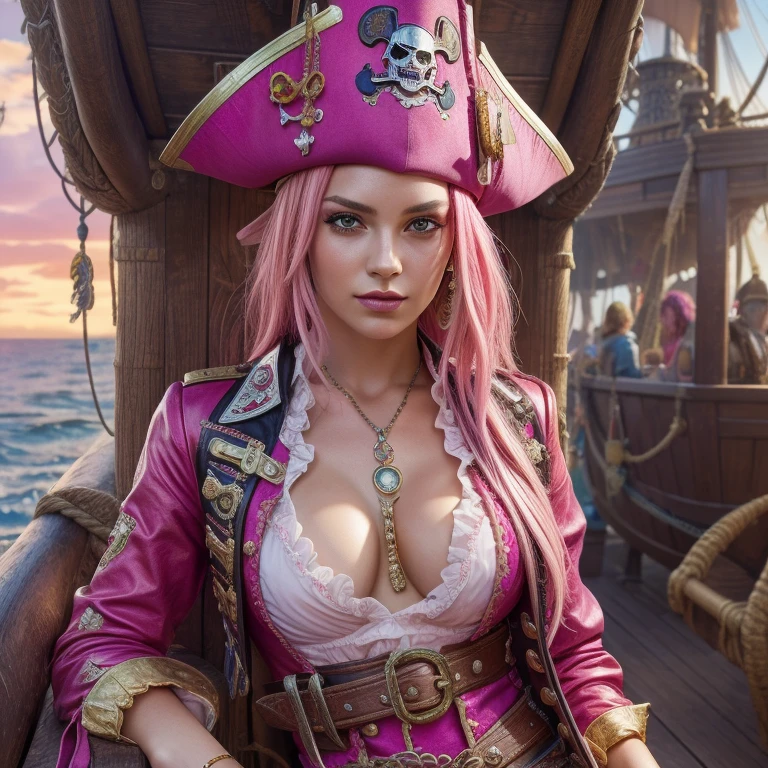 Female pirate eating strawberry, emeraldas, giga_busty