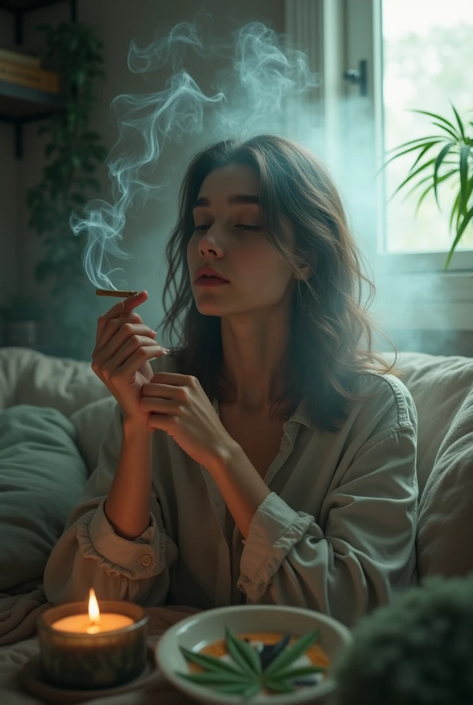 Person smoking cannabis