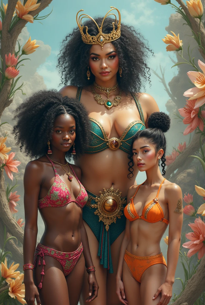 (((Gorgeous black girls get completely naked in a desert oasis))), beleza negra,Full body portrait of dancing girl, expression:lascivo, arrogante, Poses sedutoras,(((sem calcinha,Pernas afastadas, coxas afastadas))), ((Harem in an oasis, mulheres molhadas.)), red-lips, corpo sensual, pele morena macia, corpo suado de calor, ((seios pequenos: 1.4)), cintura muito fina, cabelo: grande penteado volumoso preto com cachos lisos, obra-prima, Realismo, (jewelry on the arms, joias nos cabelos, ouro) textura de pele detalhada, hiper detalhado, textura de pele detalhada, melhor qualidade, jewelry on the arms, joias nos cabelos,maquiagem, banhada de mel,(((Fundo: meninas se banhando em oasis no deserto)))