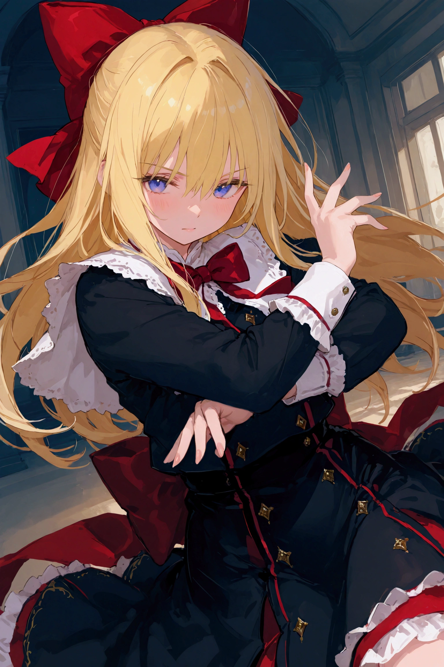 1girl\(shanghai_doll\),(dynamic pose:0.25) , 748cmstyle,masterpiece, best quality, 8k, highres, ultra-detailed,HDR, UHD, professional, vivid colors