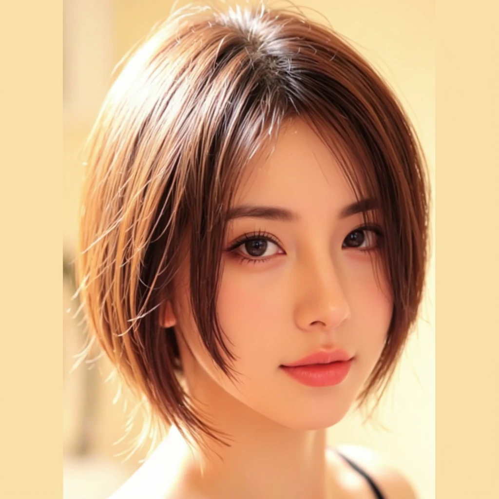 3d rendering abstract background, Aurora Airi Akizuki.no nude,Highest quality, Realistic, 8k, High resolution, 1 girl, woman, (Skin Dentition), (Portraiture: 0.6), nice, (White Background: 1.82)), ((Big round breasts, Sleeveless white T-shirt: 1.75)), Straight Viewer: 1.8, (1 girl Eyes, Medium length hair, Brown Hair, Parted bangs : 1.65), Realistic, (bokeh), (Mouth closed: 1.46), nice, Pure Eros Face_v1,