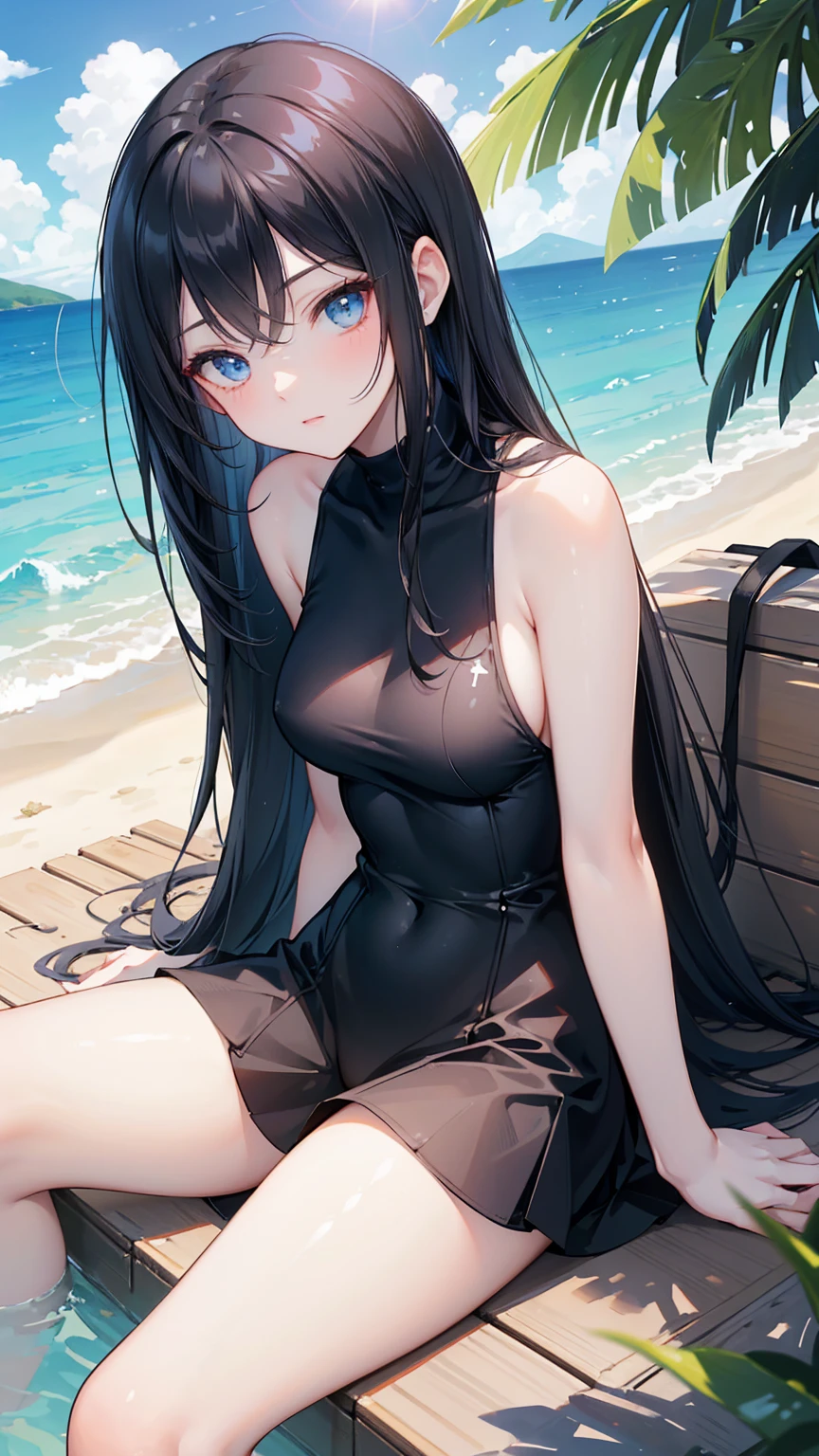1girll,刘Mare,Bare legged,Bare shoulders,赤the feet,sandbeach,The bird,Black hair,蓝daysiee red in the face,Bow knot,pigtails,,with brown eye,Clouds,多云的daysies空,Condensation Trail,daysies,The clothes ar,the feet,full bodyesbian,Hats,horizon,Mare岛,knees,lake,lighthouse,long whitr hair,Look at the observer,mont,多mont的horizon,Mare洋,exteriors,palmeiras,sand,scenecy,Mare鸥,Mare