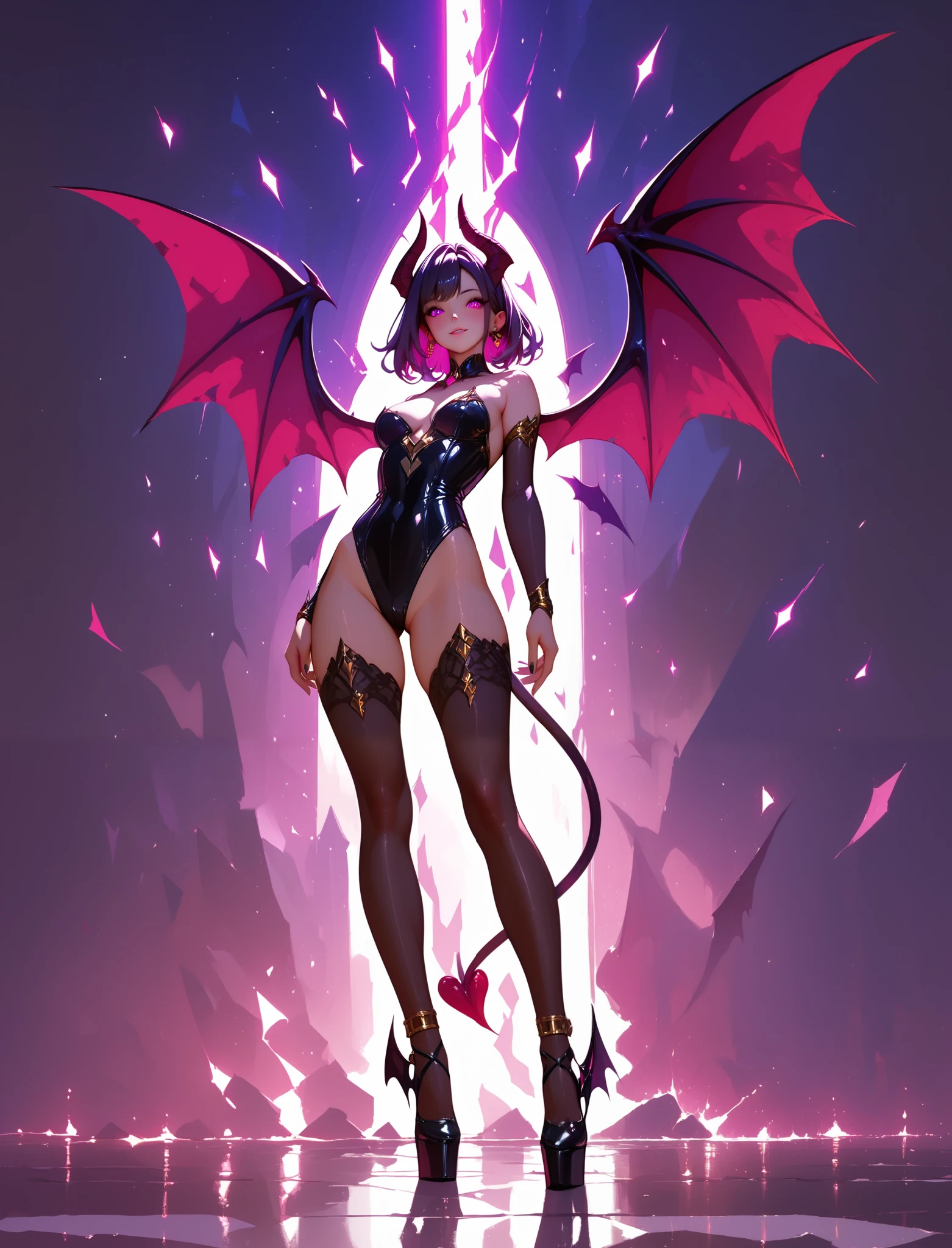 girl demon, wings succubus, full body,  solo, demon, masterpiece, best quality, amazing quality