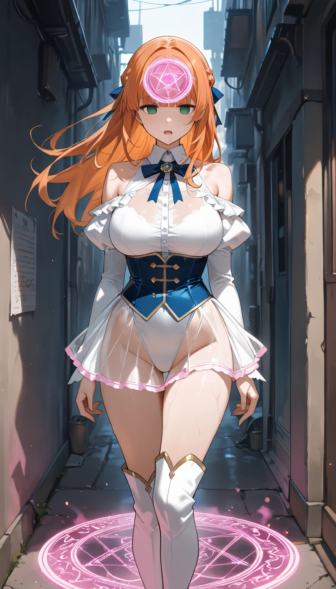 hight resolution, top-quality, ultra-quality, The ultra-detailliert, lighting like a movie、full of sweat、Wearing sweat、(((sexy precure)))、、、(My whole body is sweaty、after sex、show off your pussy、not wearing underwear、accurate anatomy、beautiful nipples)、Obscene atmosphere、Front Camera Angle