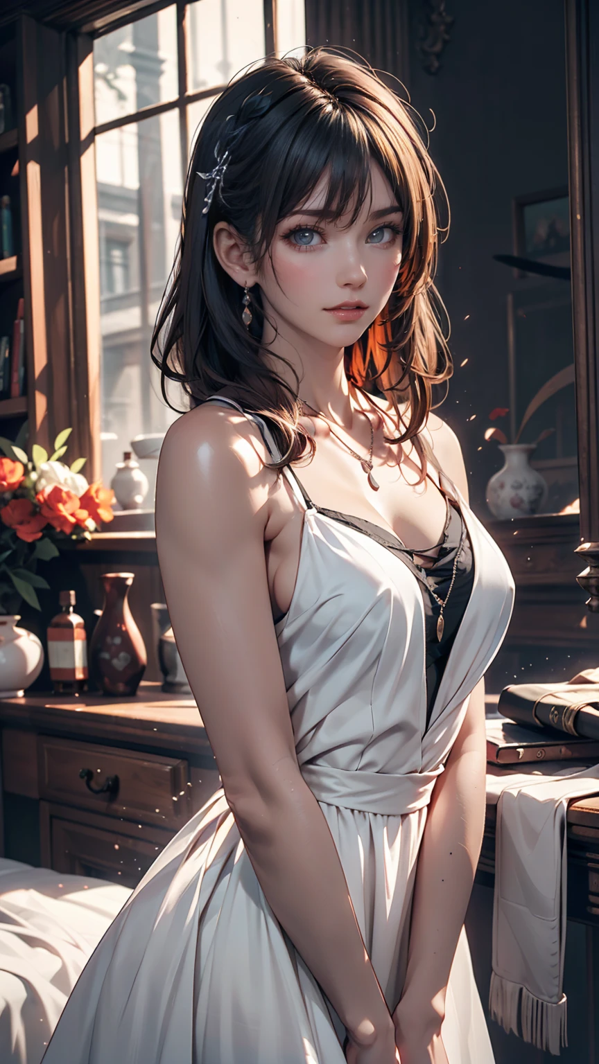 (photorealistic:1.4),best quality,realistic, masterpiece, an extremely delicate and beautiful, CG,extremely detailed ,highres, extremely detailed, 1girl, tifa_lockhart,beautiful detailed girl,full body, realistic,japanese clothes, beautiful detailed red eyes, light on face, couple n man cinematic lighting,,  