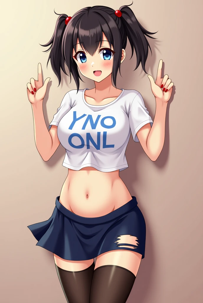 nsfw,1girl,18yo,perfect hands, perfect finger,perfect anatomy, masterpiece, best quality,realistic, hyperrealistic, 16k hdr,, aamii, short hair, black hair, blue eyes, glasses, (no bra,no panty, T-shirt,denim mini skirt:1.2),(lift up T-shirt),outdoor, from below,(sweat:1.3),(red blush, smile),small breasts,necklace,(leaning forward,squatin:1.2,pubic hair:1.3),(wink),(peace sign:1.3),