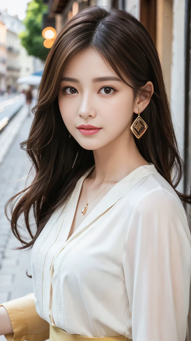 (18-year-old sweetheart), (big breasts:1.3), background flower field、dark blue high neck sweater、(masterpiece: 1.3), (maximum resolution: 1.4), (Super high quality: 1.2), cinematic light, Super high quality,make one'My cheeks turned red:1.2、 (beautiful eyes and skin), (detailed facial features), NSFW, 8K resolution, perfect style, beautiful expression、Highly detailed face and skin texture、detailed eye、double eyelid、glitter eyeliner:1.2、shiny skin、(pure white skin:1.8)、(white skin:1.8)、red rouge、dark lipstick:1.2、small shiny necklace and earrings、(glossy lips:1.2)、glossy lips:1.2、((full body shot:1.2))、(straight hairstyles、light brown hair)、long hair、(very kind smile:1.3)、175cm、Asahi