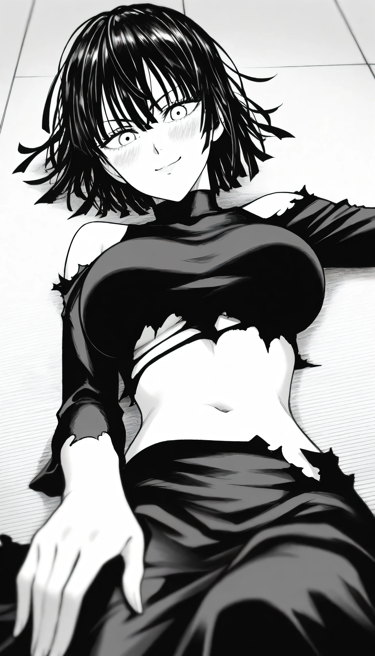 (monochrome):1.9, (greyscale):1.9 (1girl, adult, 26 years old, tall, petite, full body, ginger, (((small breasts))):1.9, (messy hair), black eyeliner, black eyeshadow, black lipstick, gothic background,prominent strong freckles, full body freckles, freckles on cheeks, freckles on nose, freckles on shoulders, freckles on chest, freckles on arms, freckles on stomach, onyx gemstone necklace, excited expression, sharp focus, plump stomach, detailed stomach, (((! entire_body covered in dark freckles)))), (anime style), <lora:boichi_manga_style_offset:1>, (boichi manga style), action pose, gantz suit, holding katana <lora:Sar:0.9>