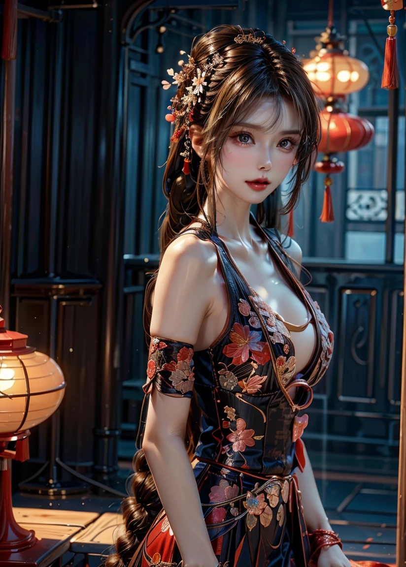 Fine、(The best illustrations)、8k UHD resolution、intricate-detail、top-quality、realisitic、ultra-detailliert、The best lighting、Best Shadows、Soft lighting、Ulutra HD、Ultra-realistic、Tindall Effect、Photorealsitic、(High Detail Skins:1.2)、 (Intricate details, makeup, pureerosface_v1:0.5), (Detailed beautiful delicate face, Detailed beautiful delicate eyes, A perfectly proportioned face, High detailed skin, Detailed skin, best ratio four finger and one thumb, arms below breasts, Tattoo with a red glow under the stomach、Awesome awesome, wide hips, smooth midriff, skiny and thin, __Fashion__, __hair__:1.25)、Digital SLR、 absurderes、1 beautiful devil woman from hell, surreal female portraits by David Hockney and Alphonse Mucha, Seductive Woman、Fantasy Art, Chinese Doll、Chinese actress、Dungeon、The dragon、Devil's Palace、Devil's Torture Chamber、natta、Dark style 、In the Dark、(Detailed spooky backgrounds:0.8), magia、 女の子1人、Evil Nun、Dark Necromancer、Succubus、Devil's Daughter、Umi Shinonome、Bat Wings,(((Demon Horns)))、 ((((Huge glasses, Otaku Glasses, thick glasses, Round glasses)))),(((Colossal tits)))、(Devil's Tail)、(red eyes glowing:1.6)、red eyes make up very sharp and detailed, The eyes are very well made up, ((Red Eye:1.0)),intricate tattoos, demonic intricate tattoos, thigh tattoos, body tattoos, masterpiece、The most beautiful face、a baby face、Charming smile、plump beautiful red lips、Muscular seductive body、The enchanting body of the devil、devil style、Seductive Black Magic Costume、(((A shiny red snake is wrapped around her body)))、The long-haired、Braids、Black hair、Ponytail distortion、, Ponytail with a bow tied at the back of the hair, Beautiful expression、Body Up、Large breasts emphasis、Bust, Super tight breasts, Breast augmentation surgery, The breasts are very big and round and round,Toned waist、Wide buttocks、 lowkey, cowboy lens, (red phoenix dress: 1.0), devil crown, Red sparkling gemstone necklace、Jewelry Gwise, wearing black mesh socks,wearing a thin red and black robe, H