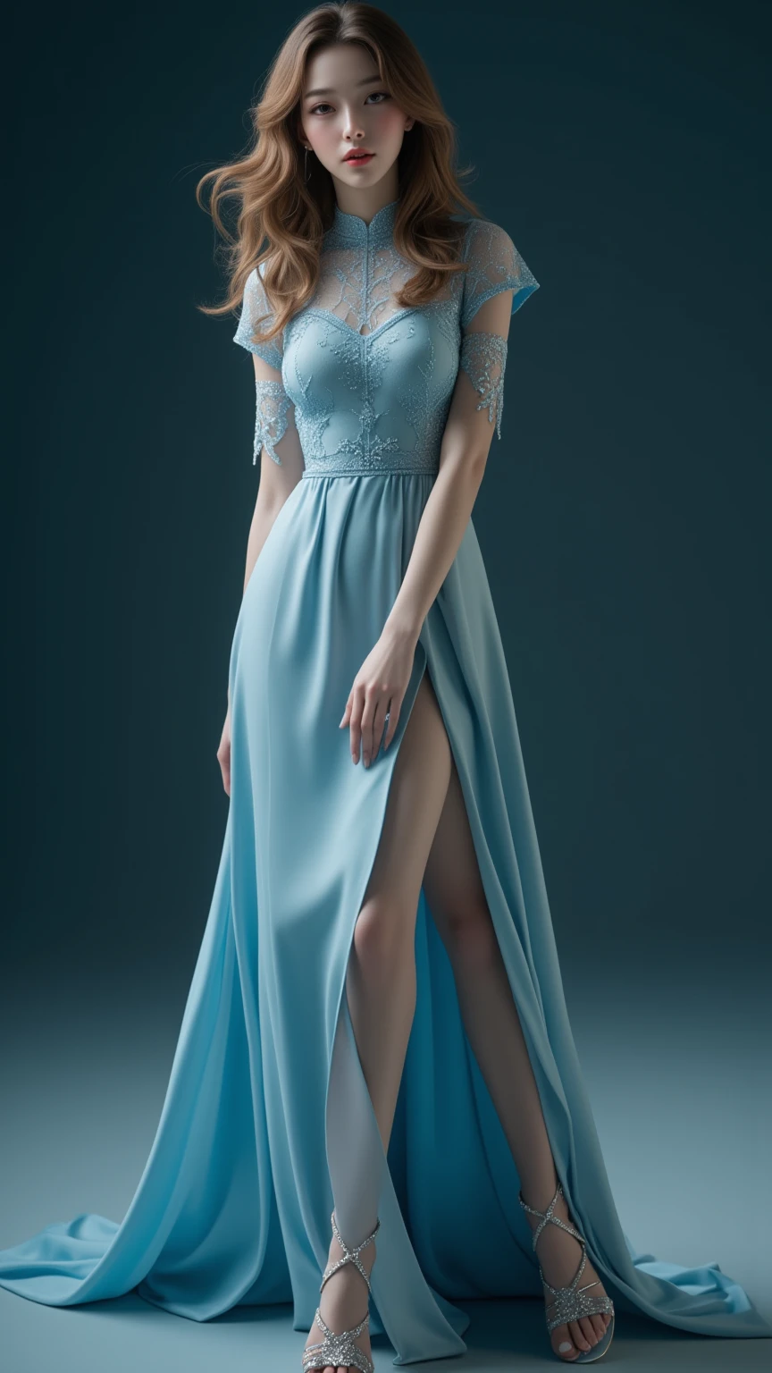 (masterpiece), ultra-detailed, 3 views, front view, side view , back view, different hair design, ultra detailed to each 3 views, full body, character detailed, or reference sketch of a Goddess, Greek mythology goddess, Aphrodite goddess, with a colorful dress, she has long wavy hair and blonde hair, ultra-realistic and sharp detail and intricate, intricate details, and style, simple background illustration