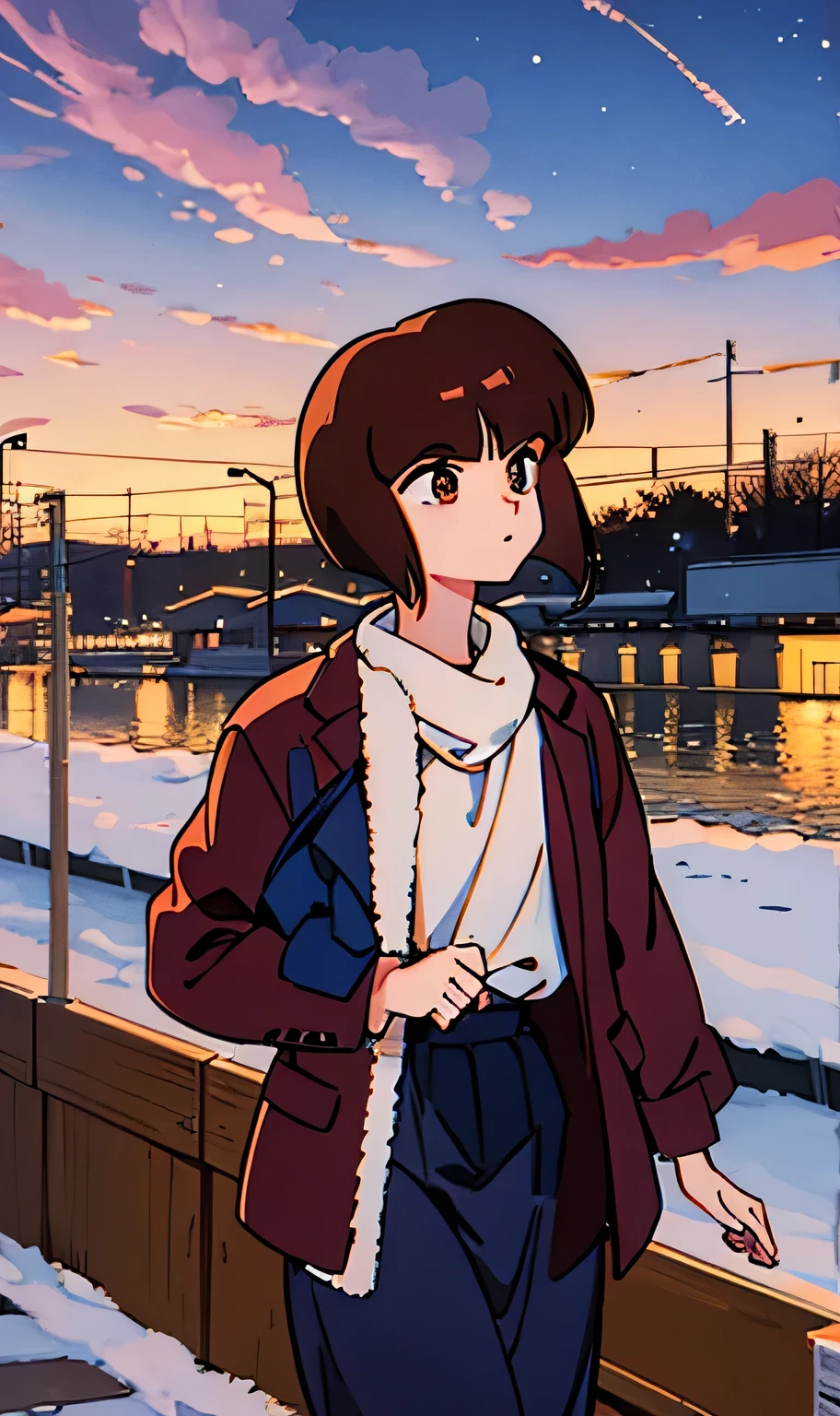 nabiki tendo with winter clothes walking in milan