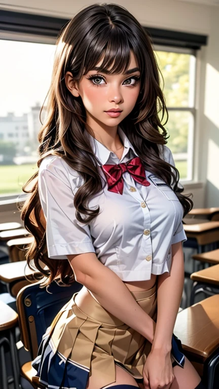 (masterpiece:1.2, highest quality), (Realistic, photoRealistic:1.4), Beautiful illustrations, (Natural Side Lighting, Cinema Lighting), Written boundary depth,
Looking at the audience, Front view, 1 girl, English, high school girl, 20-year-old, Perfect Face, Symmetrical cute face, Shiny skin, Leg spread,
(bob hair:1.7,blonde), Asymmetrical bangs, Big eyes, Droopy eyes, long eyelashes chest), thin,
Beautiful Hair, Beautiful Face, Beautiful and beautiful eyes, Beautiful clavicle, Beautiful body, Beautiful breasts, Beautiful thighs, Beautiful legs, Beautiful fingers,
((High-quality fabric, Brown knitted vest, Short sleeve white collar shirt, Navy Pleated Skirt, Navy bow tie)),
(Beautiful views), evening, (Inside the flower shop), Are standing, (smile, Superior, Open your mouth), (((Skirt flip, No pants, Genitals are visible))), full body shot, Dark blue socks, Sexy Face,