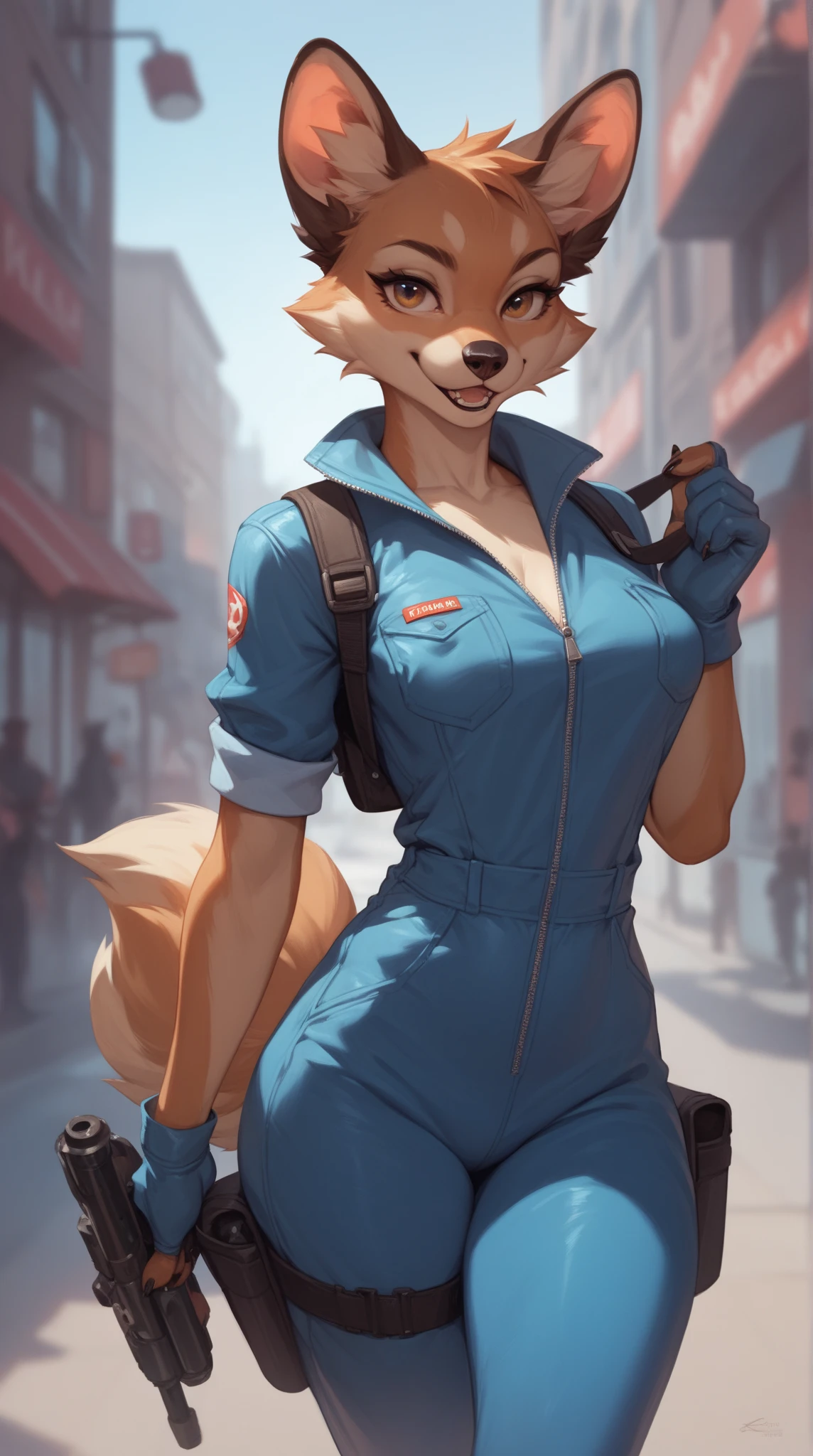 Source_furry, 1girl, furry, anthro, jumpsuit