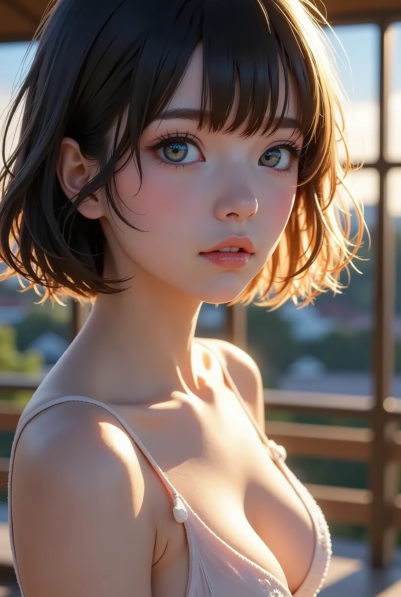 cute 18-year-old Japanese high school student 、 very cute face、 very white skin、 pear shape、 Not Korean 、There are no Korean characteristics 、 photos、Actual product、Super tight, Ultra thin transparent rubber long sleeve leotard 、 sexy leotard with wide chest 、 small leotard that sticks perfectly to the body、 very small Wren leotard only 2 cm wide、 Off Shoulder Leotard 、 BIG BREAST、 high bridge nose 、 very big breasts、 BIG BREAST、 My chest is deformed by a very tight leotard 、 very saggy breasts 、 saggy soft boobs 、 sagging chest、 both breasts hang to the side、 chest sagging on both sides 、 under bob、sideboob、 slender、 incredibly thin high leg 、Forcibly wearing high legs 、 deep, sharp high leg cut 、 knee length stockings 、 Bold seductive pose、