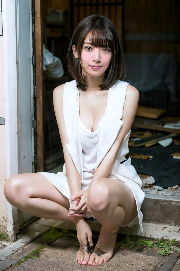 public toilet， detailed skin, resting masochist ' Smile - SeaArt AI