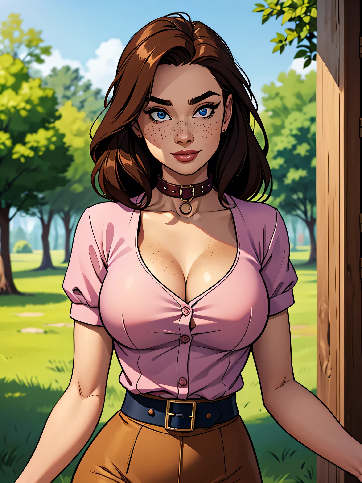 (best quality,4k,8k,highres,masterpiece:1.2),ultra-detailed,realistic,sexy high school girl with orange hair in a garden setting,beautiful detailed eyes, beautiful detailed lips,extremely detailed eyes and face,long eyelashes,flawless skin,pink panties peeking from under the skirt,gorgeous pink and black ,fitted skirt accentuating the curves,plaid pattern on the skirt,cropped white blouse,unbuttoned top buttons,large round breasts,confident and alluring pose,sunlight filtering through the trees,soft warm lighting,floral background, vibrant colors,portraits,high contrast,color grading with warm tones. Bulma