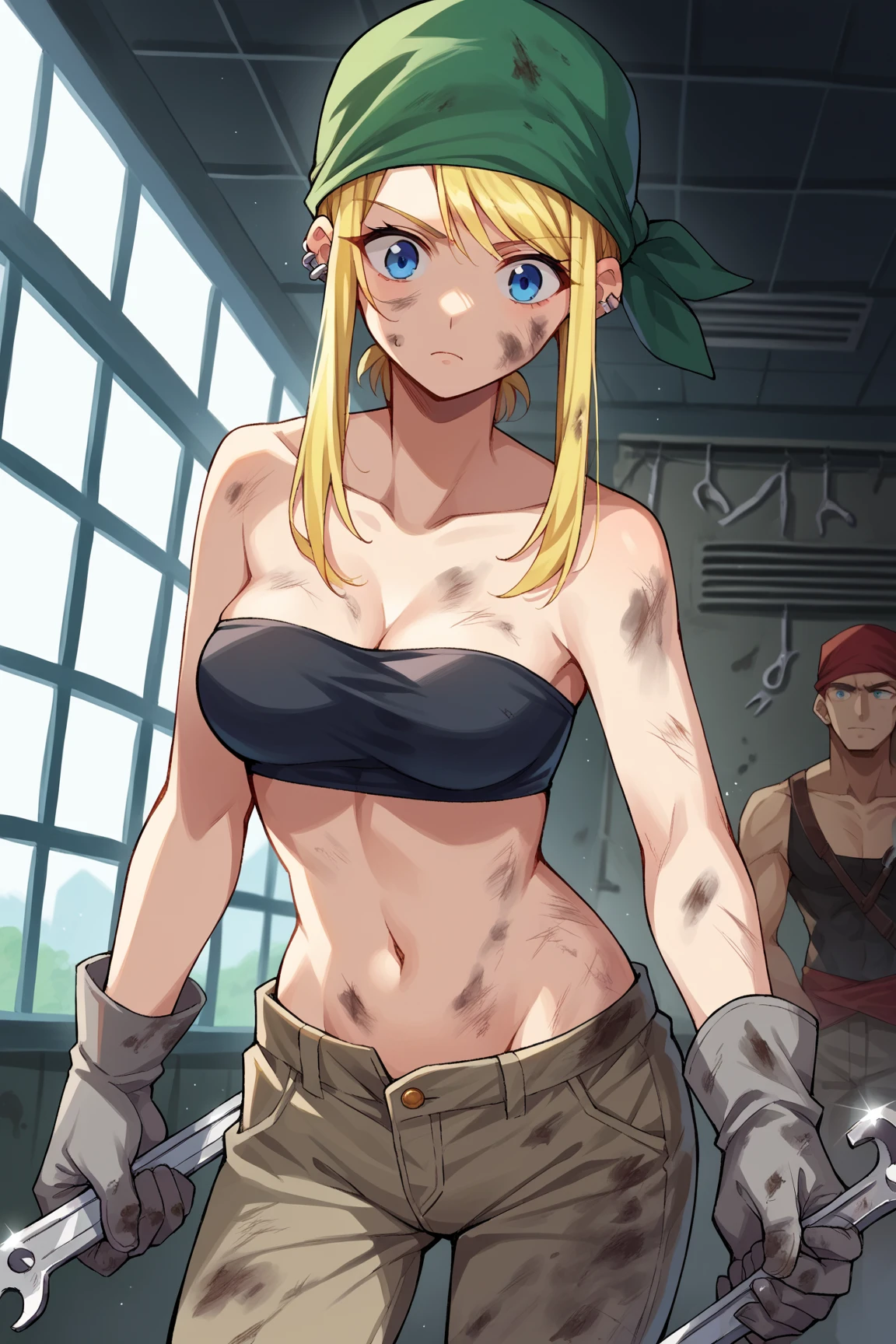 score_9, score_8_up, score_7_up, score_6_up, score_5_up, rcklgnd, 1 girl, short girl, anime , , muscular, big breast , visible abs, medieval fantasy interior, best quality, colorful