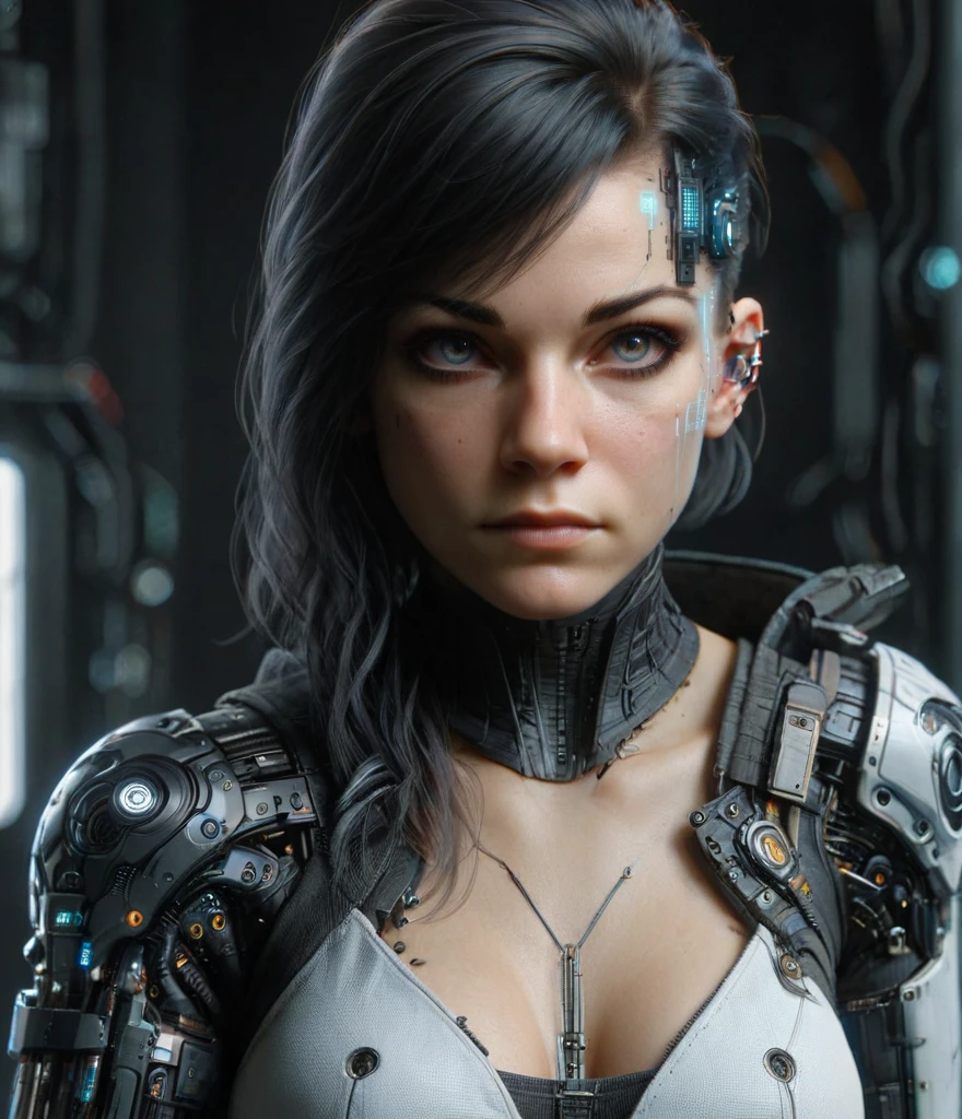 ultra detailed complex 3d rendering of a gorgeous porcelain profile android face, cyborg, robotic parts, 150 mm, beautiful soft studio light, rim light, vibrant details, luxurious cyberpunk, lace, hyper-realistic, anatomical, facial muscles, electrical cables, microchip, elegant, beautiful background, octane rendering, HR Giger style, 8k, best quality, masterpiece, illustration, extremely delicate and beautiful,  extremely detailed, CG, unit, wallpaper, (realistic, photorealistic: 1.37)