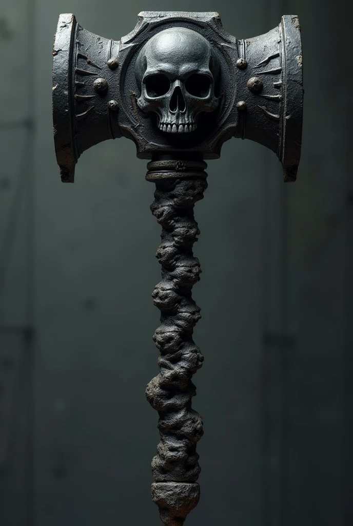 A writing (hammer) with a black and white 3D death metal theme
