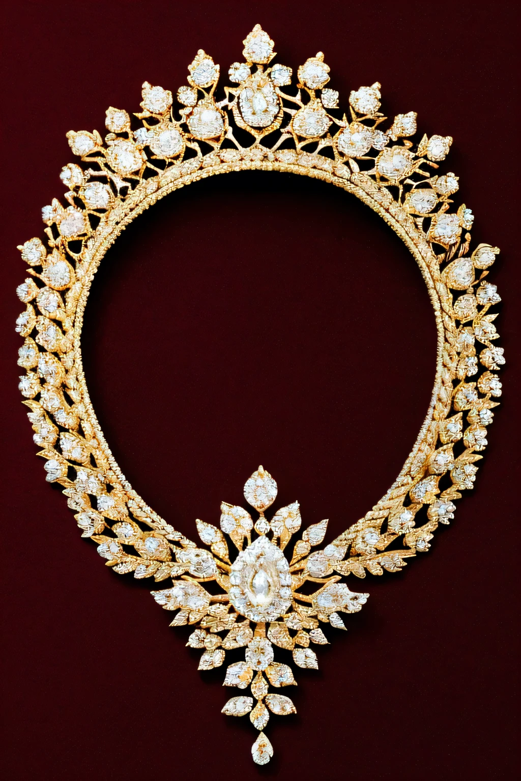 lugxuary golden tiara studded many diamonds