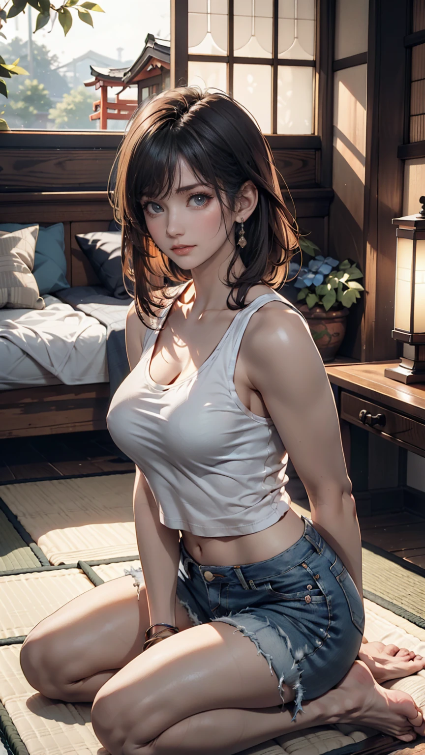 arurinh, ((blush)) ((embarrassed)), upper body, absurdity, long straight fine hair, dynamic pose, modelshoot:photoshoot, HD, high contrast, sharp image, masterpiece, closed mouth, balanced Appearance, CG Rendering, Small Skull, Detailed Clavicle, (Best Quality Detail: 1.2), Realistic, 8K Ultra Detailed, High Quality Textures, Detailed Textures, Detailed Detailed, High Detailed, Very Detailed cg, high quality shadows, beautiful face, detailed beautiful delicate eyes, depth of field, beautiful woman, small breasts, tall, blurred background, black scruffy wedding dress,