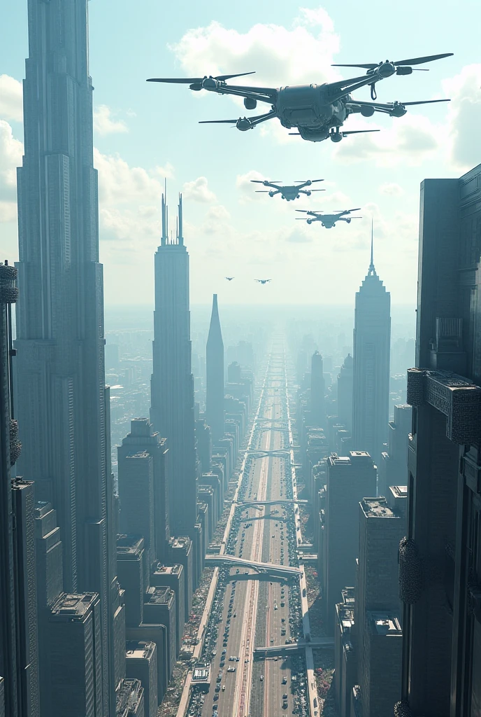 vehicles with wings flying through city buildings,street view,science fiction,future world,complex,masterpiece,super realistic,cinematic shot,cinematic lighting,epic,hyperdetailed,16mm
