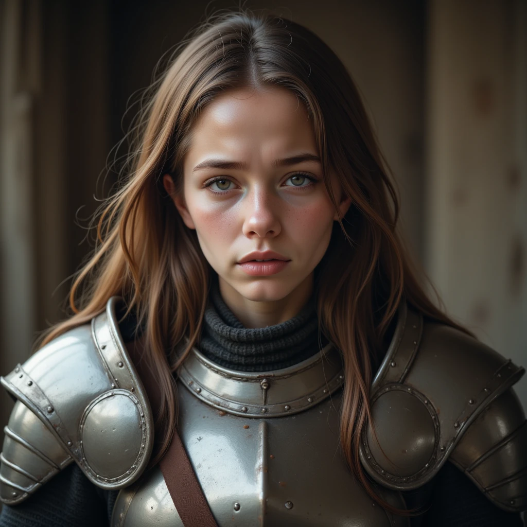 <lora:polyhedron_new_skin_v1.1:0.4><lora:detailed_eye:0.1> RAW photo, portrait of a 30 year old warrior, wearing shiny metal armor, full sharp, detailed face, blue eyes, (high detailed skin:1.2), 8k uhd, dslr, soft lighting, high quality, film grain, Fujifilm XT3