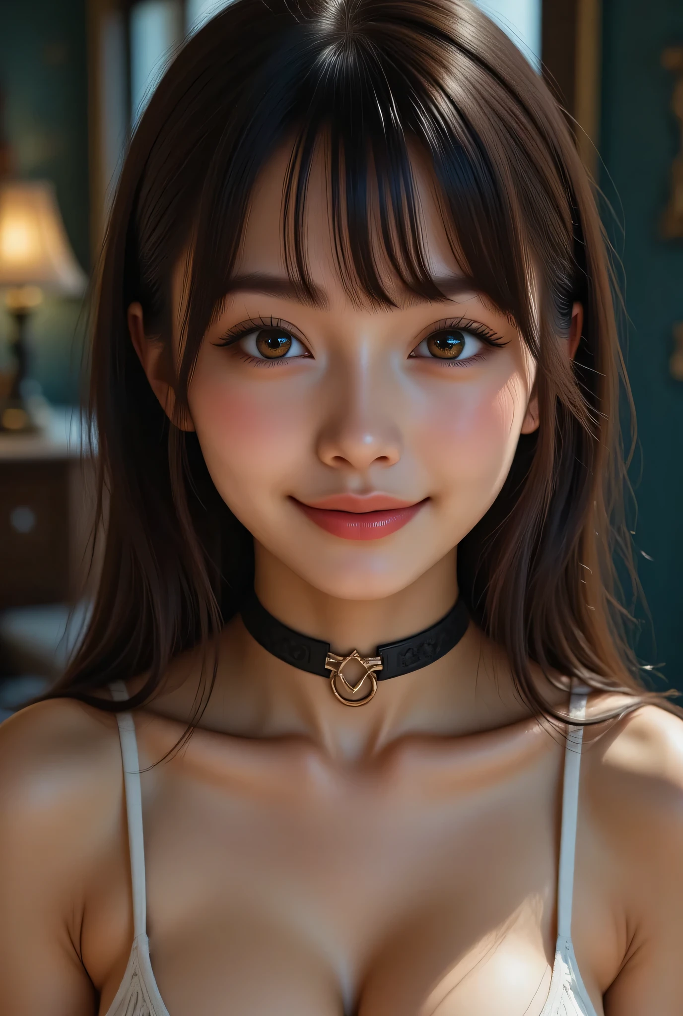 (Photorealistic realism 16K quality), ((ultra insanel quality, professional digital art)), ((focus on extremely Realistic Proportion Body, Anatomically Correct:1.2)), Beautiful Girl, ultra details, UHD, (photorealistic Realism 16K Quality), ultra-detailed, UHD, (ultra absurd quality, extremely detailed detail, hyper resolution, clear sharp focus, not blurry, Realistic black_eyes:1.35), (perfect dark_eyeshadows),(close-up of here face:1.13),Depth of field, cinematic light, Lens flare, dslr, best high quality soft lighting, sharp focus captured by Fujifilm XT3, f 5.6, in a dramatic lighting, ((view the viewer:1.3)), (extremely beautiful face, beautiful lips, beautiful eyes), intricate detail face, ((ultra detailed skin)), 1girl, in the dark, ((deep shadow:0.3)), Very stretchy, (loose pants: 1.3), without bikini, white,airy pants (translucent), airy pants extremely detailed, (Top with a deep neckline), connected with ((centrally o-ring: 1.25)), (Glamour, paparazzi taking pictures of her), ((High Contrast)), long legs, medium ass, ((layer cut: 1.3)), ((no_Panties)), ((Whitens skin, slim face)), slim belly: 1.2, (well-muscled body:1.3), The attention to detail, Double eyelids, (Erotic:1.3), satisfaction smile, gorgeous appearance, electrifying appearance, ((Dynamic pose: 1.4)), (((sharp focus))), ((very intricately details design of gothic outfit:1.35)),