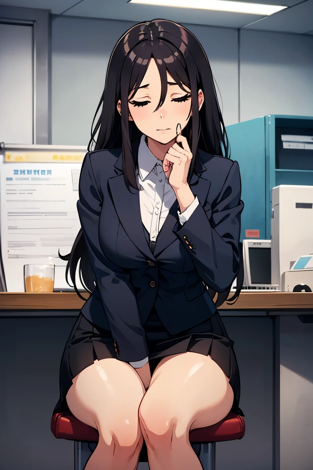 masterpiece, best quality, illustration, 8k cg wallpaper, beautiful secretary, pet red collar, suit, business shirt, lying, on back and hips on the desk with girls pictures on it of office, nsfw, POV, (intense sex of missionary), bare vaginal penis from tight skirt, pojecile cum in pussy, (gasp ecstasy, intense orgasm:1.2), pussy juice, trembling, cowboy shot, perfect anatomy, viewer is standing in front of the desk,