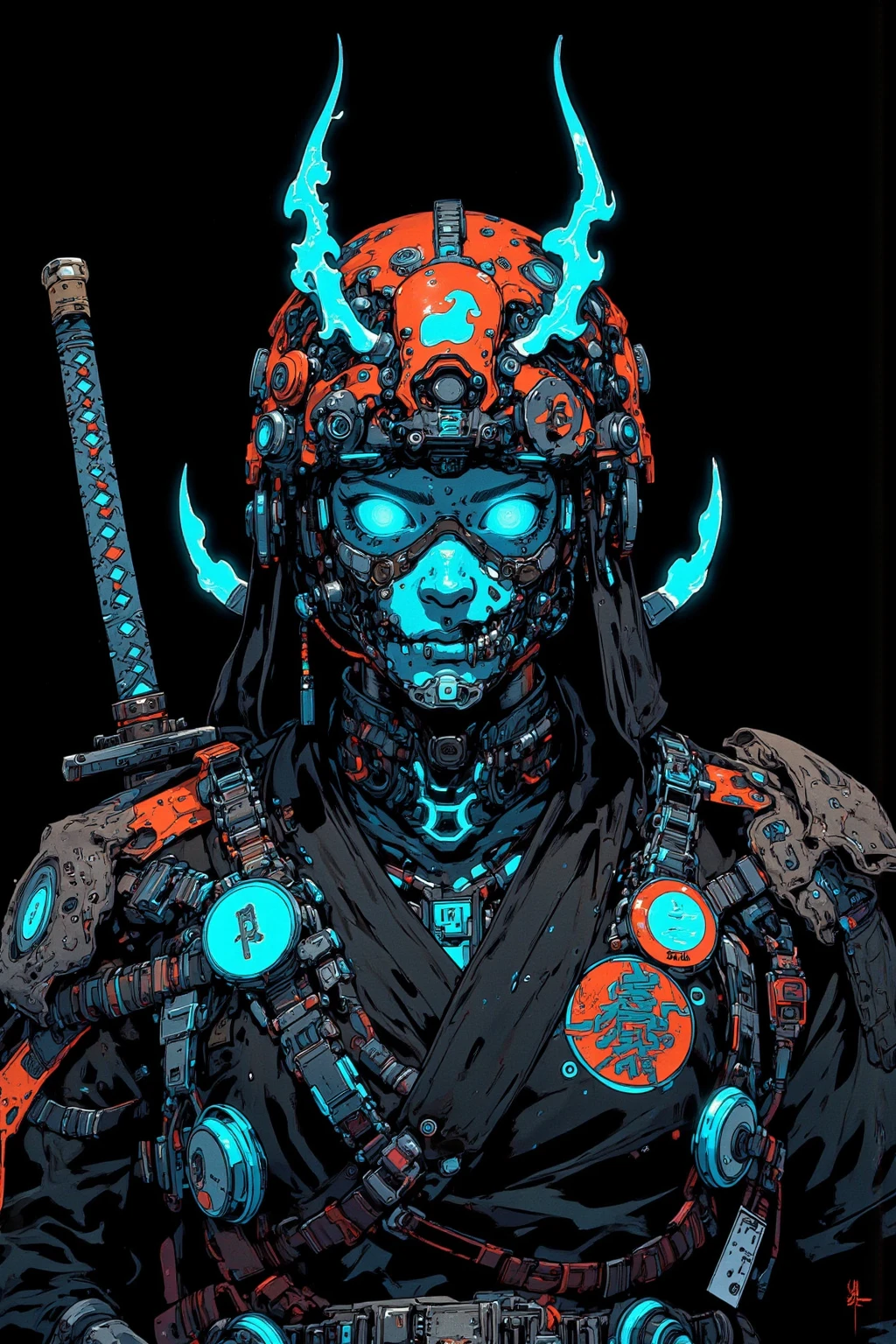 anime-style illustrations, Sci-fi Hi-Tech Wear Fused with Kimono ...