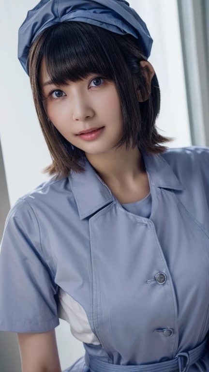(8K、RAW Photos、Highest quality、masterpiece:1.2)、(Realistic、Realistic)、1 Girl、Japanese、((whole body、smile、chest emphasis、whole body、View from the front、Looking into the camera、Stand with hands on hips))、((Petty Girl、nurse))