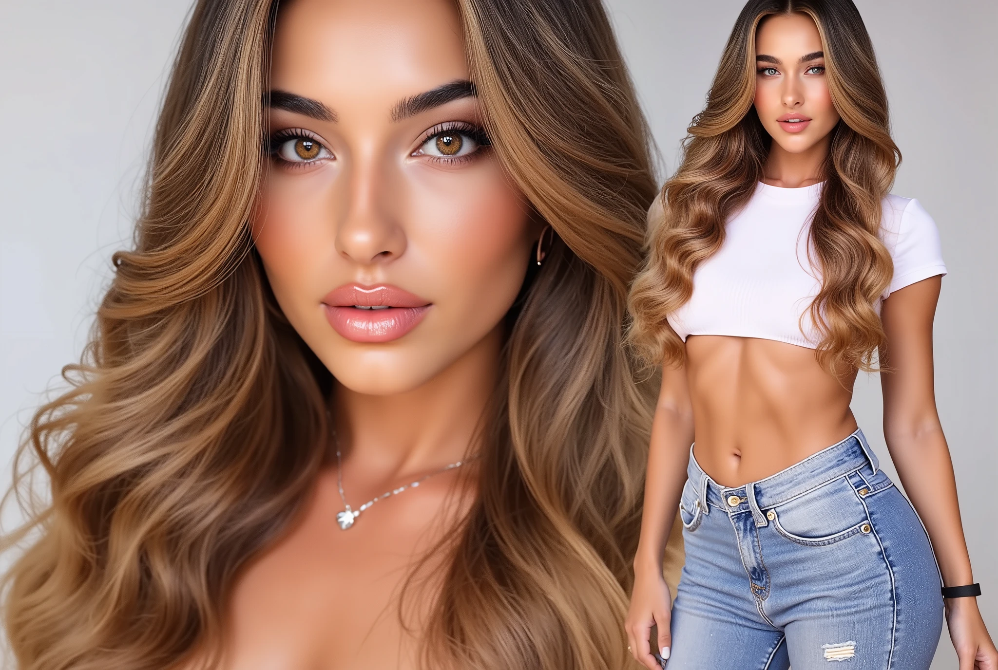 (best quality,4k,8k,highres,masterpiece:1.2),ultra-detailed,(realistic,photorealistic,photo-realistic:1.37),, Izabela ion  ,beautiful detailed eyes,beautiful detailed lips,extremely detailed face,long eyelashes, sexy,soft lighting,subtle background,professional photography,vivid colors full body ,, blushing face () full body (seductive) (light brown hair) (wet body) (wet hair) (curly hair) (ponytail) character design sketch multiple perspectives, rear, front, 3/4 view, white background 