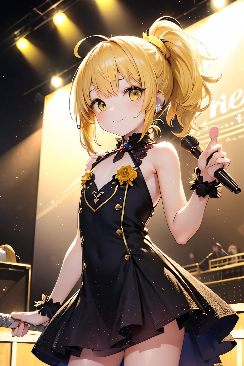 best quality, masterpiece, highres, solo, {night:1.10}, {starry sky:1.10}, beach, beautiful detailed sky, {extremely detailed background:1.20}, {flandre_scarlet_touhou:1.15}, {standing:1.10}, looking at viewer, {bikini:1.30}, blonde_hair, wings, red_eyes, crystal, bangs, hat, one_side_up, ribbon, mob_cap, bow, blush, smile, vest, white_headwear, red_vest, ascot, hair_between_eyes, red_bow, red_ribbon, upper_body, hat_ribbon, yellow_ascot, short_hair, light smile, huge breasts, cleavage, fishnet, goth, black lipstick, fishnet dress, fishnet pantyhose, evil, muscular arms, muscular midriff, abs, muscular thighs, sixpack