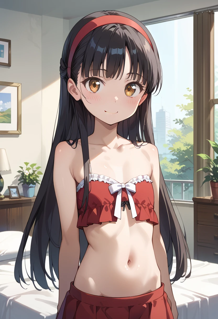highest quality, Japanese、brown eyes、thin、expensive、8K、girl, High resolution,black hair、long hair、classroom、(Pink bra with floral pattern:1.2 Break)、(floral pink panties:1.2)、Standing position、facing left