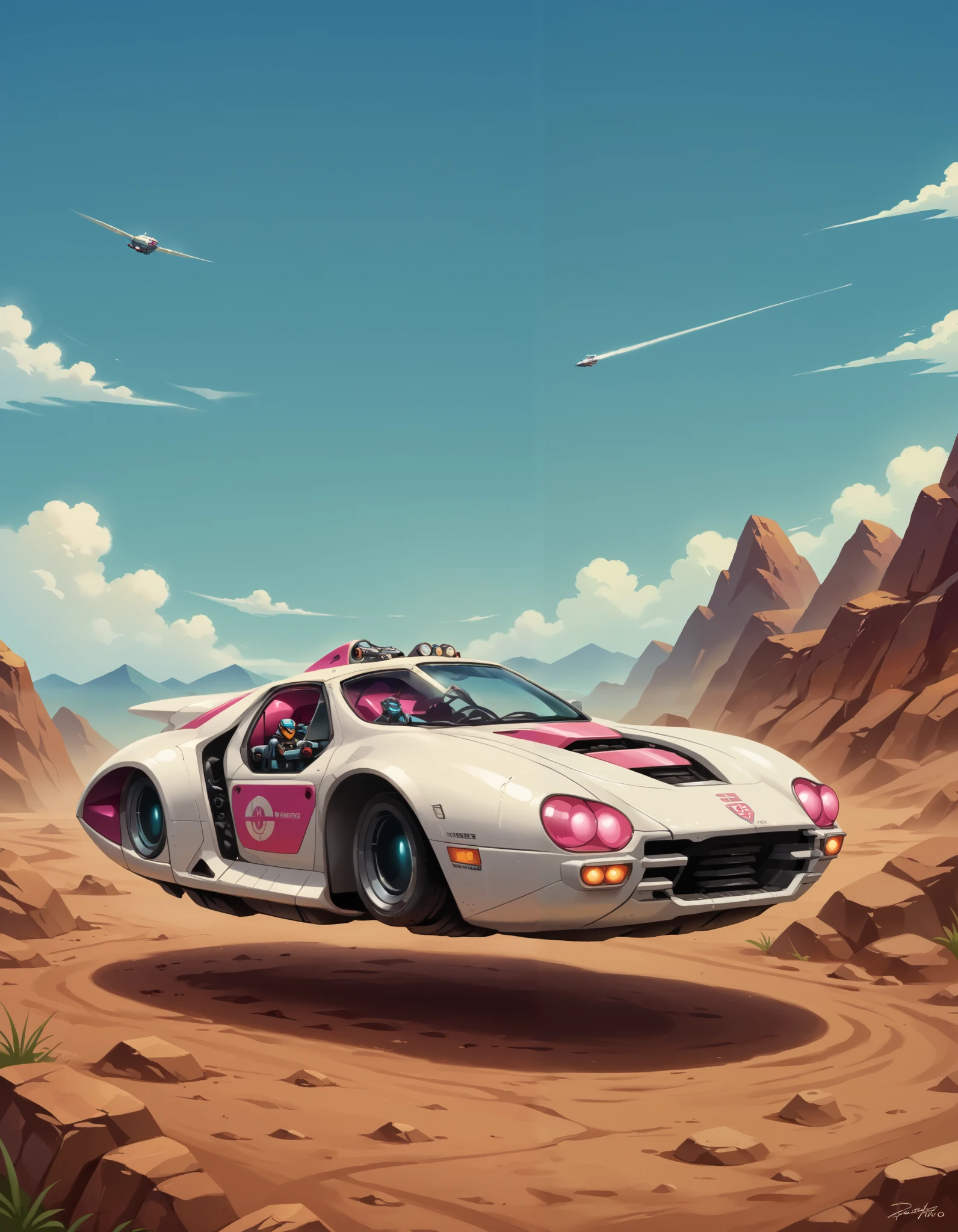 90's Anime, score_9, score_8_up, score_7_up, score_6_up, score_5_up, score_4_up, source_anime, Quality_masterpiece, Absurd res, Anatomically correct, Beautiful face, Perfect face, Beautiful girl riding a Advanced SCI-FI PINK_vehicle, wheelless vehicle, vehicle focus, ((HUGE vehicle)), Mecha, ((hovering vehicle)), fully opened bikersuit, open sponsored jumpsuit, unzipped, big apart breasts, big breasts, DETAILED, mixed_artwork style, driving FAST in the streets of Neo-Tokyo, long blunt bangs, PINK hair, Anime illustration, stylized, pulp art, beautiful composition, busty, colorful, (perky) tits, high res, juicy tits, glossy lips, (saturated colors), (highres), wide view, cinematic 8k, UHD, ((Inclined forward)), sci-fi, Cybercity Neo-Tokyo in background, ((big Future Motorbike)), Torpedotits, puffy nipples,